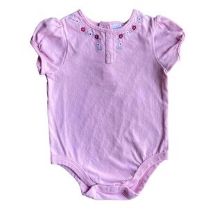 Y2K Cherokee Embroidered Pink Floral Onesie